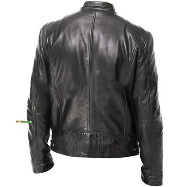 Herbst Winter Lederjacke Männer Mäntel Stehkragen Reißverschluss Schwarz Motor Biker Motorrad Lederjacken Designer Jacke für Mann 988