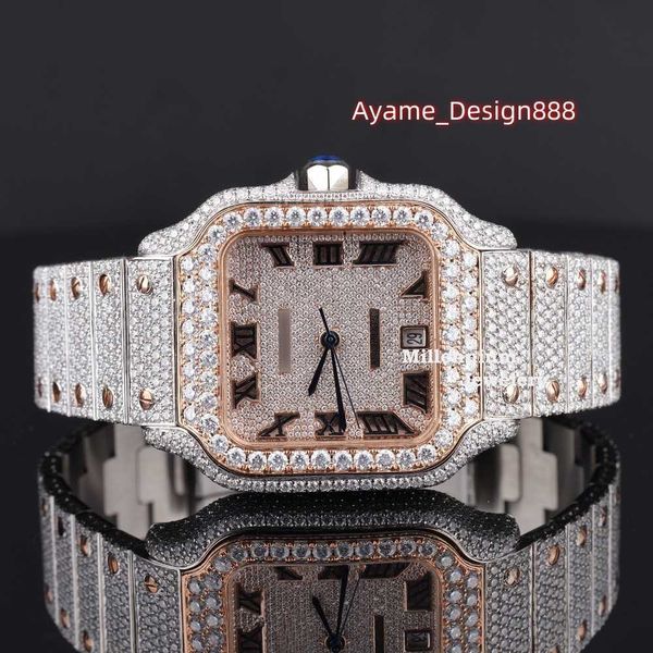 2024 Novo relógio Vvs Moissanite Iced Out com estilo moderno projetado de luxo para relógio masculino