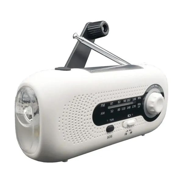 Radio Dringlichkeit Handkurbelradio Tragbares digitales AM FM Radio mit Taschenlampe Power Bank für Handys SOS Alarm für Zuhause im Freien USB