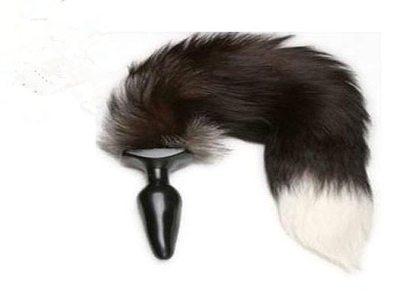2015 brinquedos sexuais anais pele sintética cauda de raposa silicone butt plug cauda de raposa para roleplay fantasia vestido cosplay produtos sexuais q05067751673