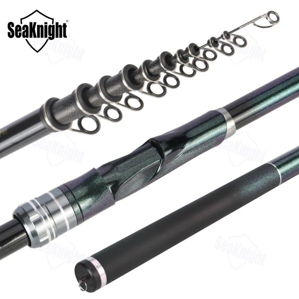 Hastes Seaknight High Carbon Rock Rod 4.5M5.4M6.3M Spinning Sea Rod MLMHXHXXH Telescópica Rock Fishing Tackle Ultraleve Super Hard Rod