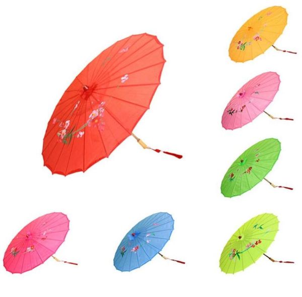 Guarda-chuvas japonês chinês oriental guarda-sol feito à mão guarda-chuva para festa de casamento pogal adereços lx64776649070