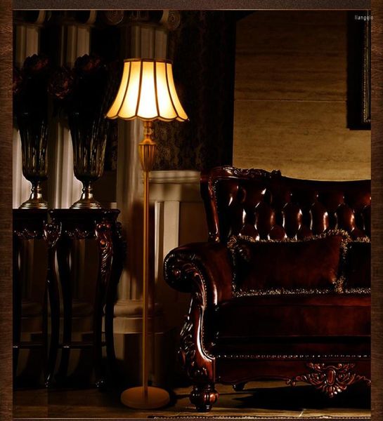 Lâmpadas de assoalho ouro cobre luminária moda luxo padrão lâmpada real fortuny retro classic1745851