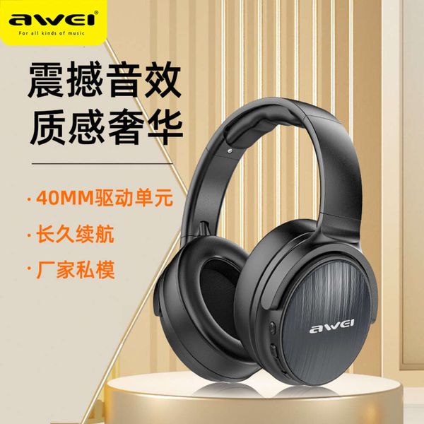 AWEI verwendet Wiktok to Eat Chicken Headset Bluetooth 5.0-Ohrhörer für Gaming, zusammenklappbar 40 mm, um kabellose große Kopfhörer zu betreiben