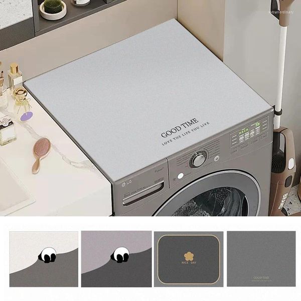Tapetes máquina de lavar roupa capa poeira microondas tapete superior mesa cabeceira lavável mesa protetora cozinha banheiro móveis decoração