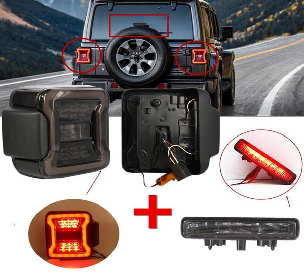 Novas luzes traseiras led para jeep wrangler jl 2018 2019 lanternas traseiras reversas com jl 3ª luz de freio lamp6716866