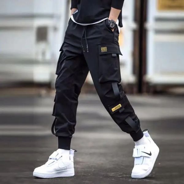 Calça nova calça masculina seca bolso de comprimento completo masculino calças de hiphop mais calças de tamanho masculino cenário women streetwear