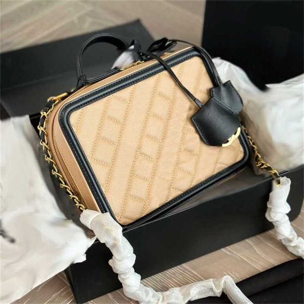 HOT Caviar Diamond Designer-Tasche Damen Chian Umhängetaschen Chan Lattice Leder Luxurys Kosmetiktasche Caviar Square Umhängetaschen Geldbörse 230915