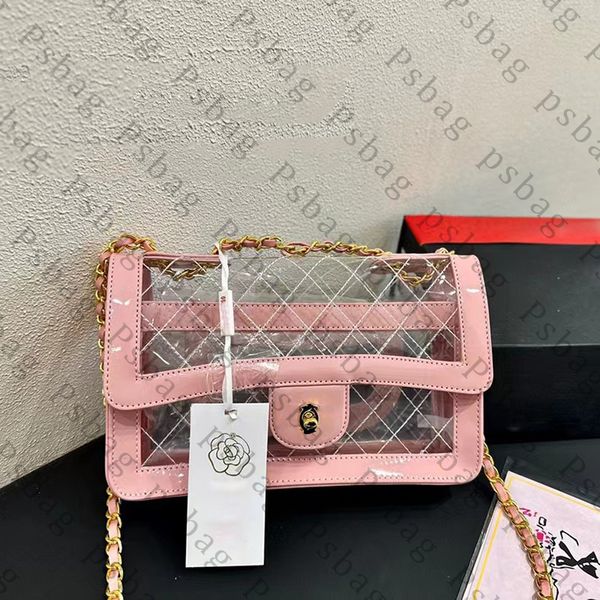 Розовая сумка на плечо Sugao с цепочкой, сумки, кошельки, женская сумка через плечо, модная роскошная прозрачная сумка большой вместимости с коробкой chaoka-240229-135
