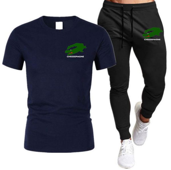 T-shirt e pantaloni della tuta da uomo Completi estivi da jogging alla moda Set di magliette in cotone Maschile Athleisure Top a maniche corte Tuta