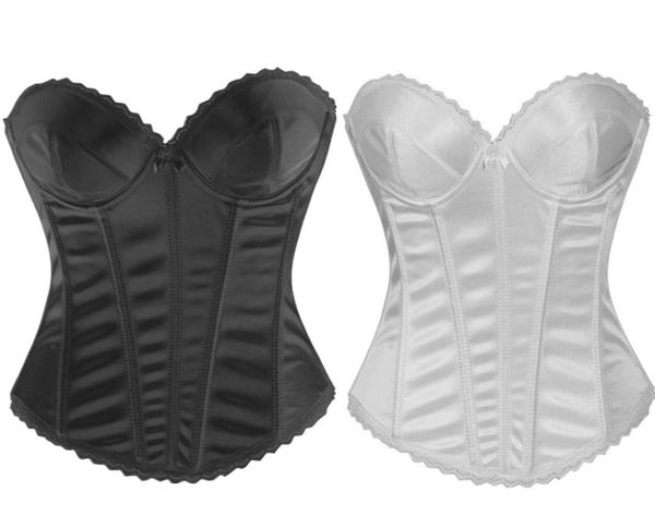 2018 nuove donne abito da sposa corsetto top sexy corsetto overbust corsetti e bustini plus size moda pizzo nuziale corsetto bianco6902810