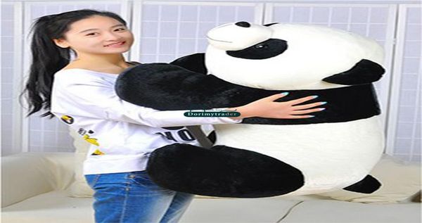 Dorimytrader Maior 90 cm Grande Engraçado Animal Emulacional Panda Brinquedo de Pelúcia Gigante Dos Desenhos Animados Boneca de Pelúcia Panda Presente de Bebê DY613312251621