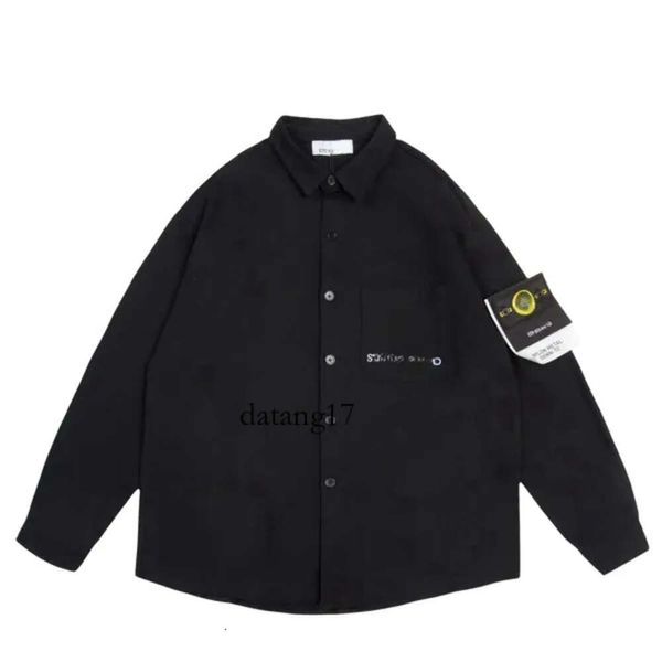 Italienische Marke Stones Island Men Qualität bestickter Kompass Kreuz abnehmbare Steinrose Jacke Jeansjacke Stein besticktes Armabzeichen 2333