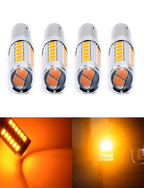 4X 1156 BAU15S PY21W Lampadine per auto a LED Ambra Giallo 33SMD 5730 5630 LED ad alta potenza Indicatore di direzione Lampadina di parcheggio Carstyling9080871