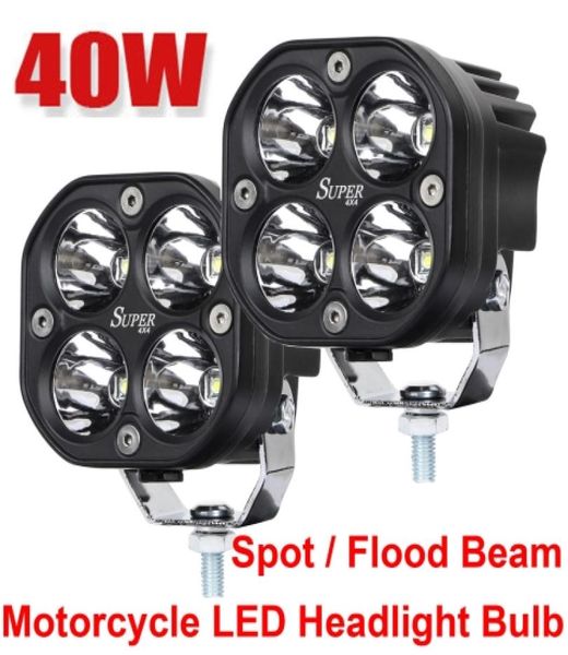 2 peças 35quot polegadas 40w 4000lm motocicleta led farol trabalho condução lâmpada offroad suv atv caminhão spot lápis feixe de propagação de inundação su9175181