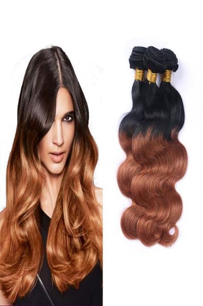 8А Класс Бразильские Девственные Волнистые Цветные Волосы Ombre 1B30 Объемная Волна 3 Пучка Дешевые Натуральные Волосы 100gpcs Remy Weave Extensio8397850