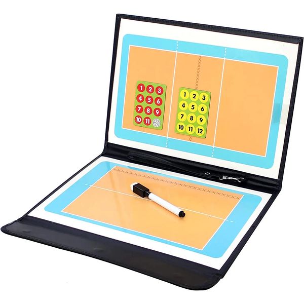 Dobrável voleibol futebol basquete placa tática magnética coaching estratégia marcador peças 2in1 caneta equipamento de futebol 240301