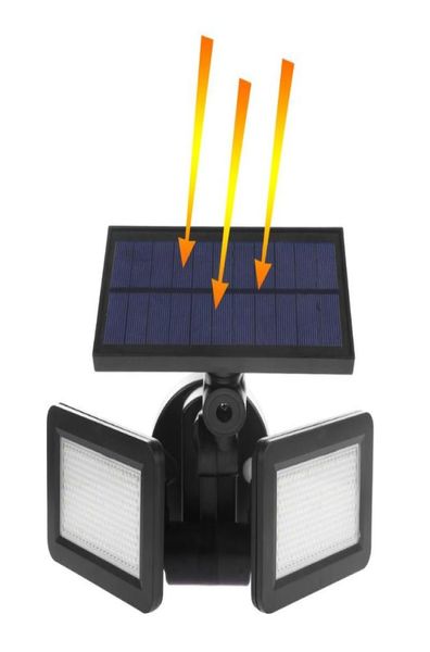 Lampada solare a LED Luce solare impermeabile Pir 60 LED Rilevatore di movimento PIR Lampada da parete per porta Lampada da parete per esterni Illuminazione spot di sicurezza48LE8818687