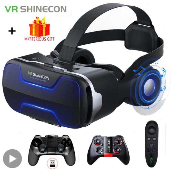 Dispositivi VR Shinecon 3 D Casque Viar Occhiali 3D Cuffie per realtà virtuale Occhiali per casco Lenti aumentate per telefono Smartphone Binocolo