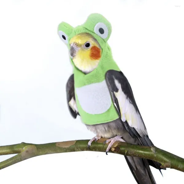 Altri accessori per uccelli Abiti di moda Costume da pappagalli Peluche Tuta da volo Divertenti accessori per animali a forma di rana Vestiti per uccelli