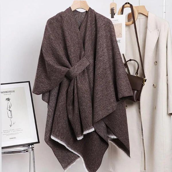 Schals Thermo-Schal Schal Gemütlicher Damen-Winterdecken-Poncho mit Retro-Stil Kältebeständiger Schulterschutz Weich Dick für den Herbst