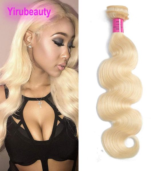 Estensioni dei capelli umani brasiliani 613 Colore One Bundlle Body Wave Trame di capelli interi Campione Bionda Onda del corpo 1 pezzo lotto Yirubeau4074473