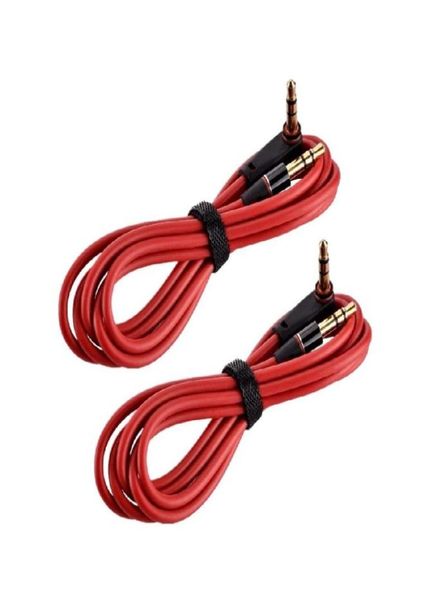 Roter Auto -Aux -Kabel 1,2 m 4ft 90 Grad Winkel 3,5 mm Jack Aux Kabel männlich an männlichem Stereo -Line -Kabel für MP3 -MP4 -Lautsprecher Kopfhörer PC2967196