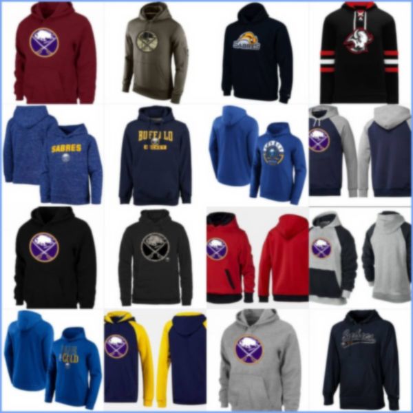 Buffalo''sabres''hoodie Homens Mulheres Juventude 2024 Saudação ao Serviço Therma Desempenho Pulôver Personalizado Hóquei Top Hoodies