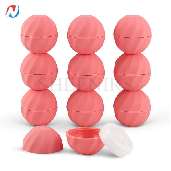 Flaschen 24 pcs 7ml 0,25 Unzen leere Kugelform Plastiklippenbalsamglas mit Deckelkugel runde Behälter Schraubenkappe Lippenstift -Röhrchen Chapstick -Röhrchen