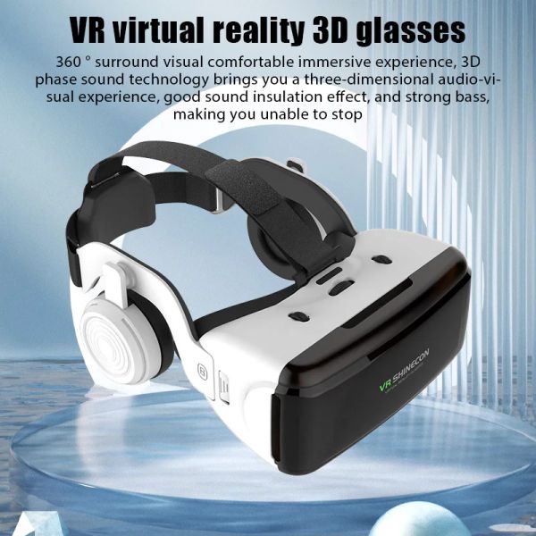 Dispositivos VR Shinecon Mil Espelho Mágico G06E Headset Versão Compacto Realidade Virtual Óculos 3D Capacete para Smartphone com Gamepad