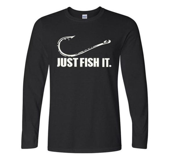 2019 novo amor pesca tshirt moda masculina pescá-lo engraçado pesca pescador gancho baittackle preshrunk algodão manga longa t camisa x12271625181