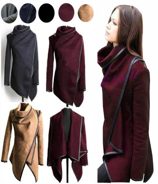 Abbigliamento Autunno-Inverno per donna 2018 Nuovi cappotti in misto lana europei e americani da donna Trim Personalità Regole asimmetriche Corto Ja2151998