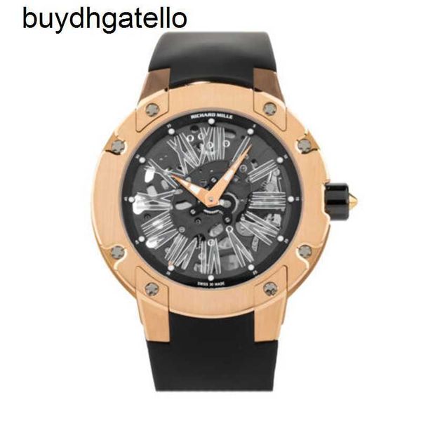 RicharsMill Watch Top Clone Швейцарский механический механизм 033 Автоматические часы 45 мм Розовое золото Мужские ремешок для часов rm033 One RG