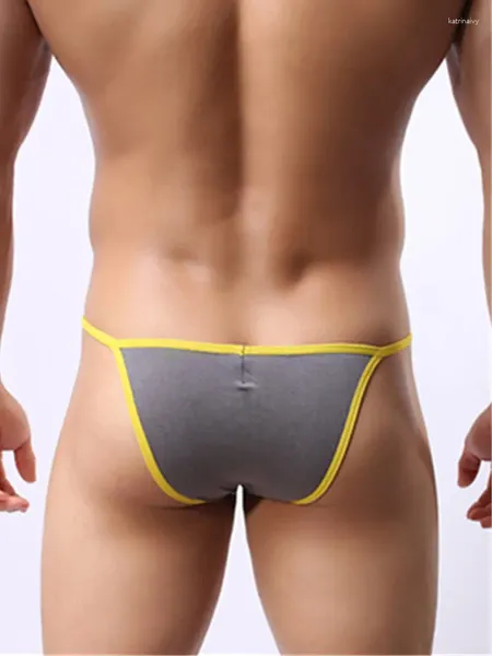 Cuecas mini sexy homem briefs micro bikini string t-back tanga roupa interior u-convexo calcinha modal bolsa underpant shorts colorido