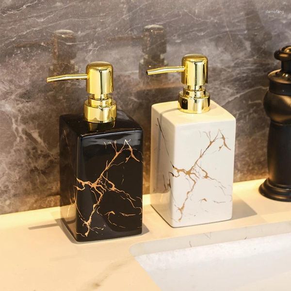 Set di accessori da bagno Ceramica imitazione marmo Bottiglia di lozione Pressa Tipo Erogazione Bagno Accessori per toilette Articoli da toeletta El Decorazione della casa