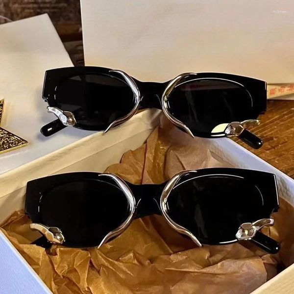 Óculos de sol unissex y2k com cobras moda vintage oval mulheres tons óculos retro design uv400 óculos de sol