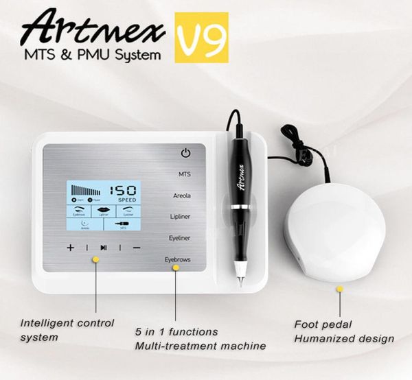 5 in 1 funzione Artmex V9 Macchina per tatuaggio professionale per trucco permanente Modello Digital Sopracciglio Labbro Eyeline MTS PMU Penna rotante6378772