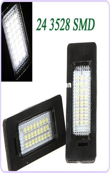 2 pçs erro 3528 smd 24 leds luz de licença do carro placa lâmpada led lâmpada luz para bmw e39 e60 e61 e90 5 series1359771