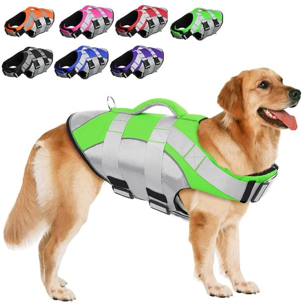 Coletes verão segurança pet cão colete salva-vidas para pequenos cães grandes maiô pet arnês colete salva-vidas roupas bulldog labrador roupa de banho