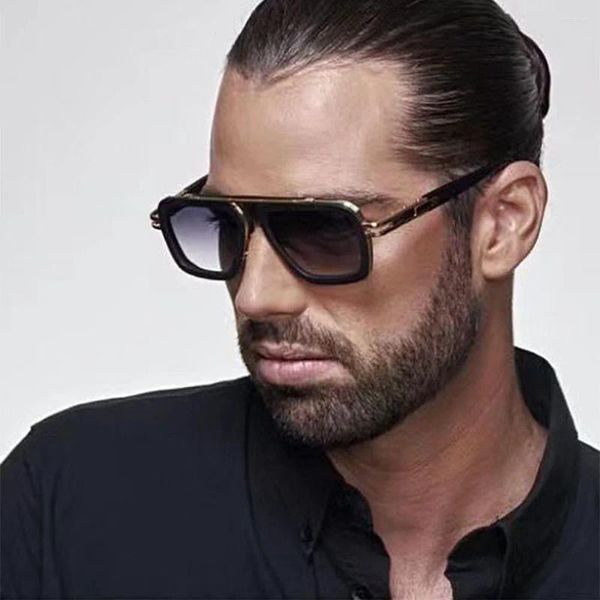 Occhiali da sole Luxury Band Doppio Ponte Stile Pilota Per Uomo E Donna Retro Acetato Con Montatura In Lega Lenti Personalizzabili