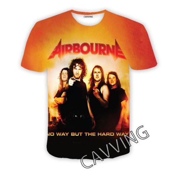 MEN039S Tshirts Mavving 3D Baskılı Airbourne Band Sıradan Hip Hop Tişörtleri Harajuku Styles Menwomen için Giyim 3593294