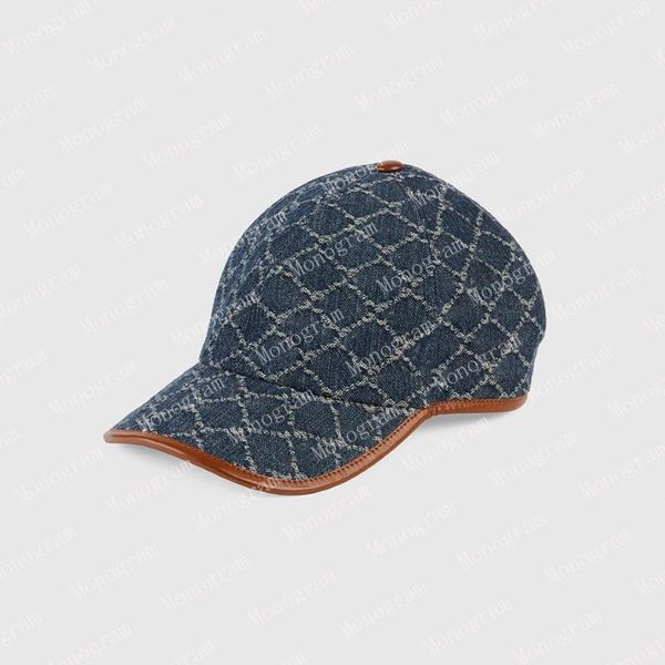 2022 berretto da baseball cappelli da baseball tela beige uomo donna lettera denim cappello aderente casquette 200035 8 colori con scatola # GBH-01241Q