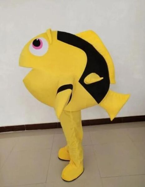 Peixe amarelo vestuário mascote traje halloween natal personagem dos desenhos animados roupas terno folhetos de publicidade roupas carnaval unisex adultos outfit