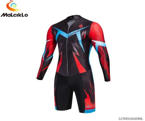 MALCIKLO Quickdry Triathlon Langarm-Radtrikots mit Kompressionsschwamm gepolsterte Herren-Fahrradbekleidung Ropa De Ciclismo7153441