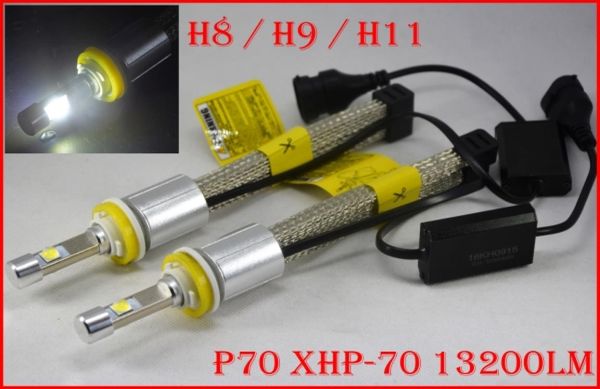 Mais novo 1 conjunto H11 P70 Cre 6600LM 110W Kit de conversão de farol LED XHP70 Lâmpada de nevoeiro para condução H7 H8 H9 H4 H16JP 9006 H13 9007 59938858