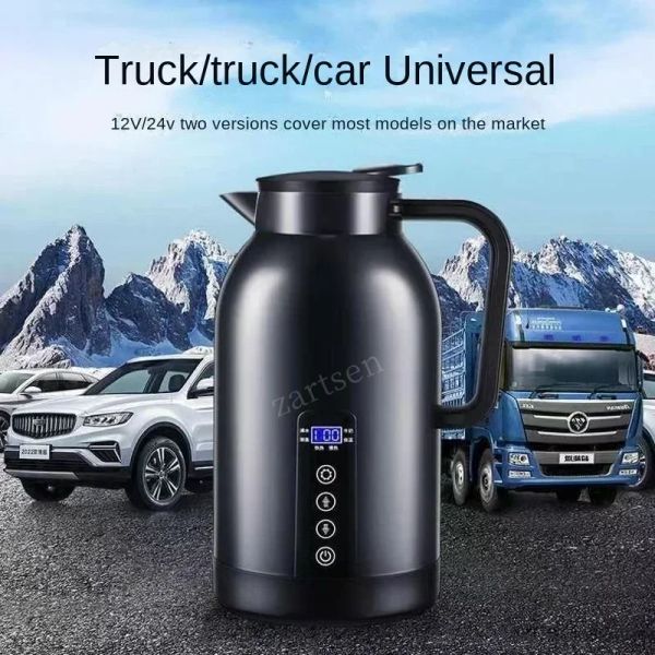 Strumenti 1300ML Auto Bollitore Caldo Scaldabagno Portatile Da Viaggio Auto 12V/24V per Tè e Caffè In Acciaio Inox 304 Veicolo di Grande Capacità