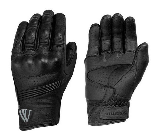 2020 Willbros Schwarze Lederhandschuhe Motorrad Rallye Dirt Bike Radfahren Reiten Sommerhandschuhe9117550