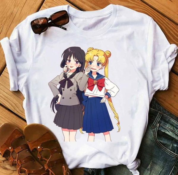 Goth bonito dos desenhos animados Sailor Moon tops camisetas Sailor Mars harajuku vintage camiseta roupas femininas camiseta streetwear roupas femininas C06057011