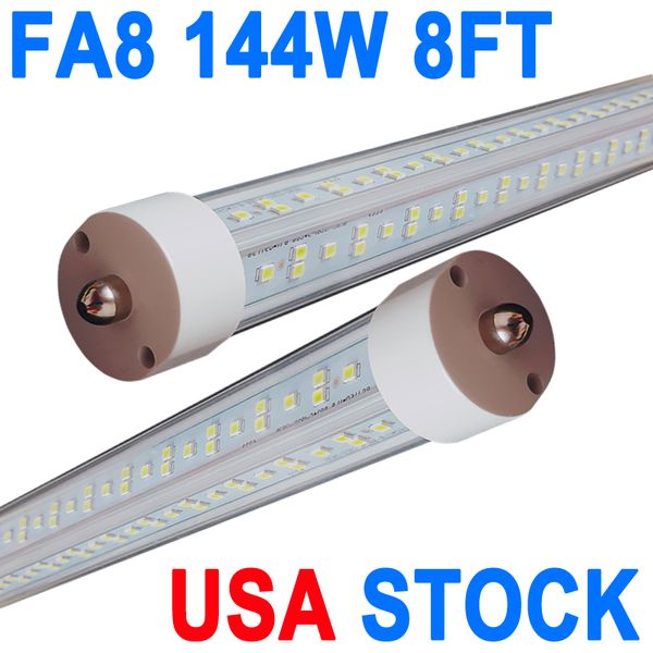 T8 T10 T12 8ft LED Tüp Ampulleri, 144W 6500K Gün Işığı Beyaz, Tek Pin FA8 LED yedek floresan fikstürü, Balast Bypass, Depo Garaj Crestech