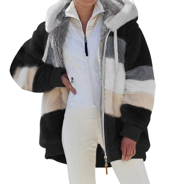 Giacche nuove in cappotto poliesterzippertrip ragazze di giacca in pile giacca in pile con cappuccio da donna abbigliamento da donna Autorizzazione di spedizione gratuita